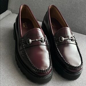Women’s Burgundy Leather Bit Loafers